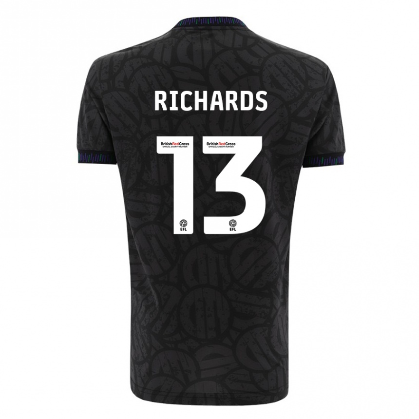 Niño Fútbol Camiseta Harvey Wiles-Richards #13 Negro 2ª Equipación 2023/24 Perú