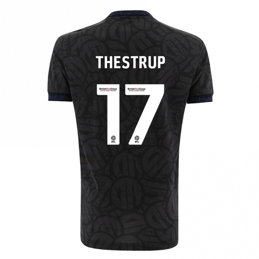 Niño Fútbol Camiseta Amalie Thestrup #17 Negro 2ª Equipación 2023/24 Perú