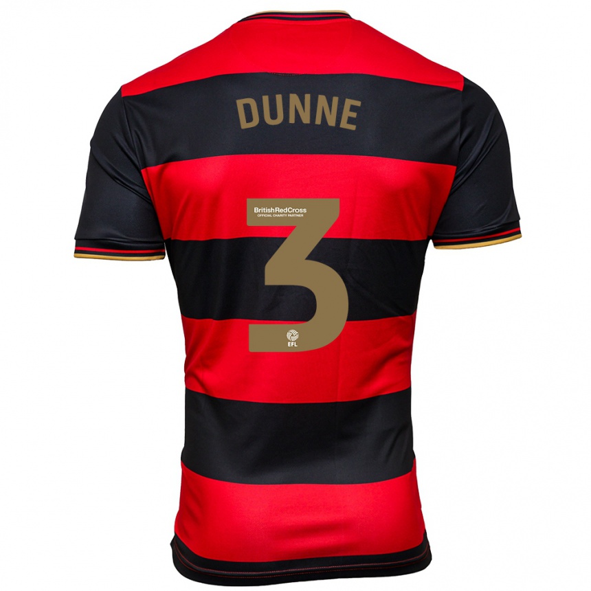 Niño Fútbol Camiseta Jimmy Dunne #3 Negro Rojo 2ª Equipación 2023/24 Perú