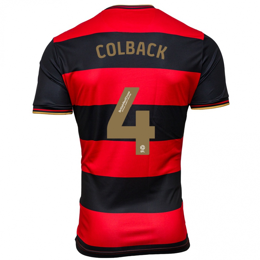 Niño Fútbol Camiseta Jack Colback #4 Negro Rojo 2ª Equipación 2023/24 Perú