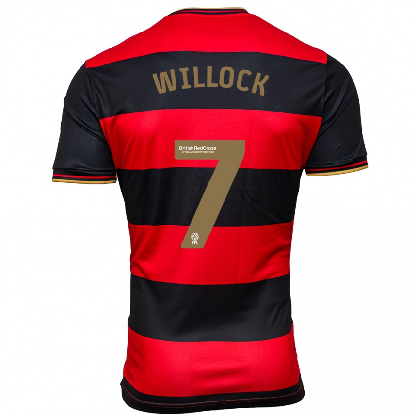 Niño Fútbol Camiseta Chris Willock #7 Negro Rojo 2ª Equipación 2023/24 Perú