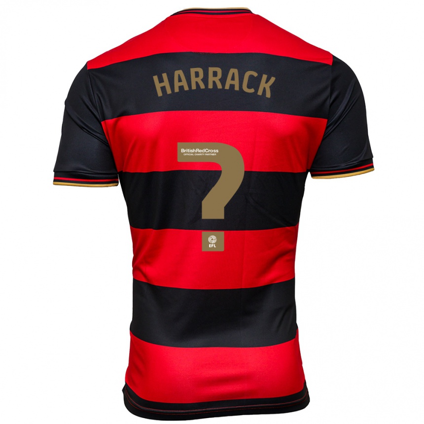 Niño Fútbol Camiseta Kayden Harrack #0 Negro Rojo 2ª Equipación 2023/24 Perú