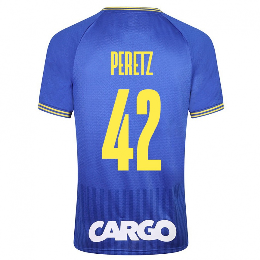 Niño Fútbol Camiseta Dor Peretz #42 Azul 2ª Equipación 2023/24 Perú