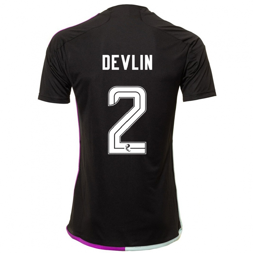 Niño Fútbol Camiseta Nicky Devlin #2 Negro 2ª Equipación 2023/24 Perú