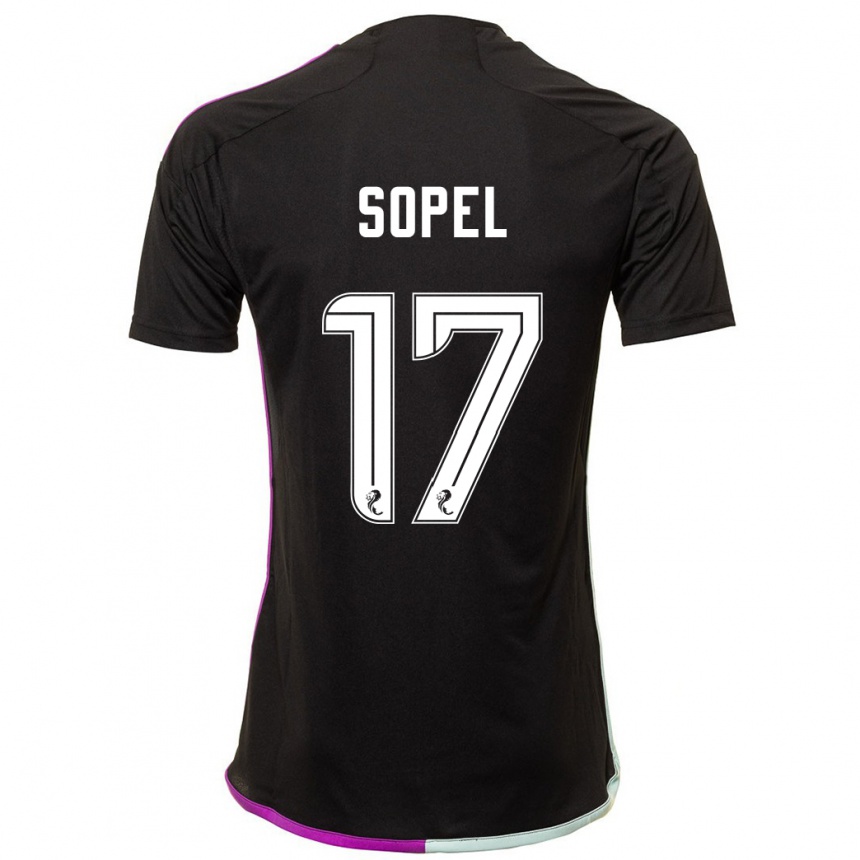 Niño Fútbol Camiseta Nadia Sopel #17 Negro 2ª Equipación 2023/24 Perú