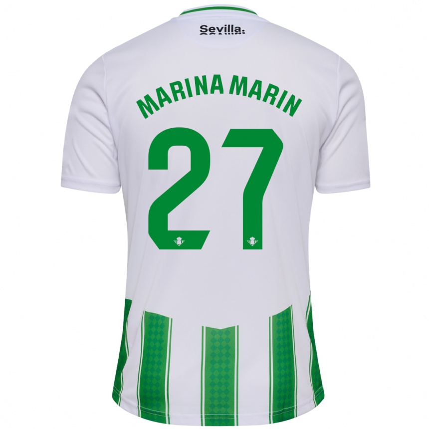 Hombre Fútbol Camiseta Marina Marín #27 Blanco 1ª Equipación 2023/24 Perú