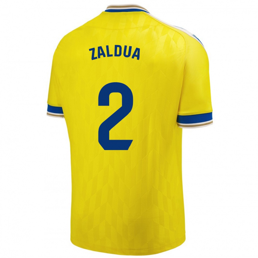 Hombre Fútbol Camiseta Joseba Zaldua #2 Amarillo 1ª Equipación 2023/24 Perú