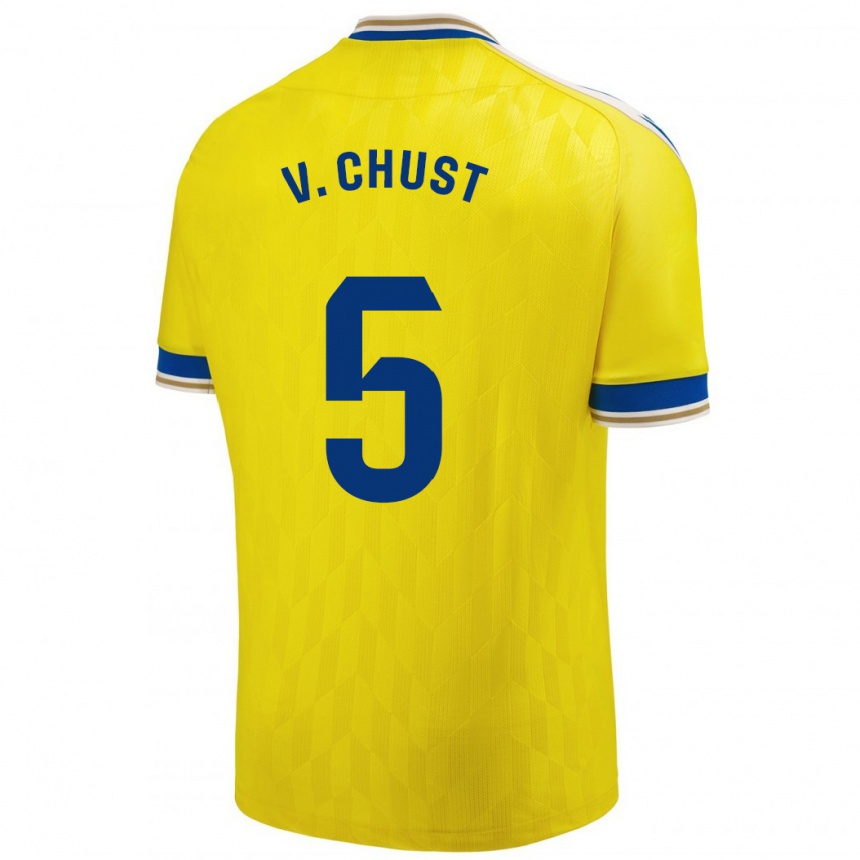 Hombre Fútbol Camiseta Víctor Chust #5 Amarillo 1ª Equipación 2023/24 Perú