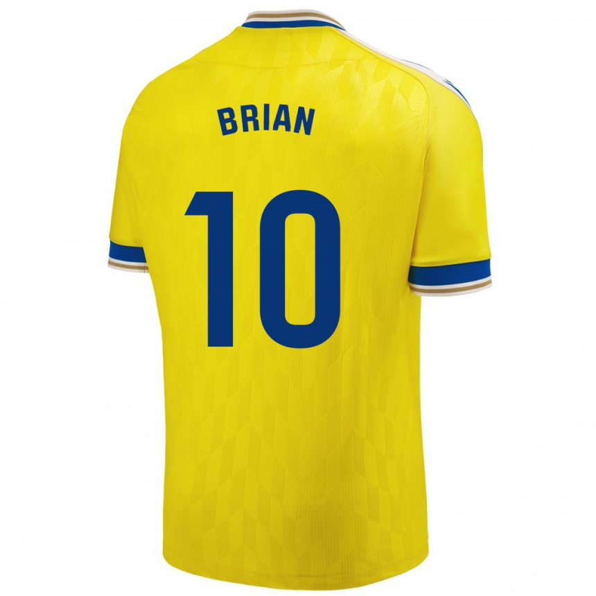 Hombre Fútbol Camiseta Brian Ocampo #10 Amarillo 1ª Equipación 2023/24 Perú