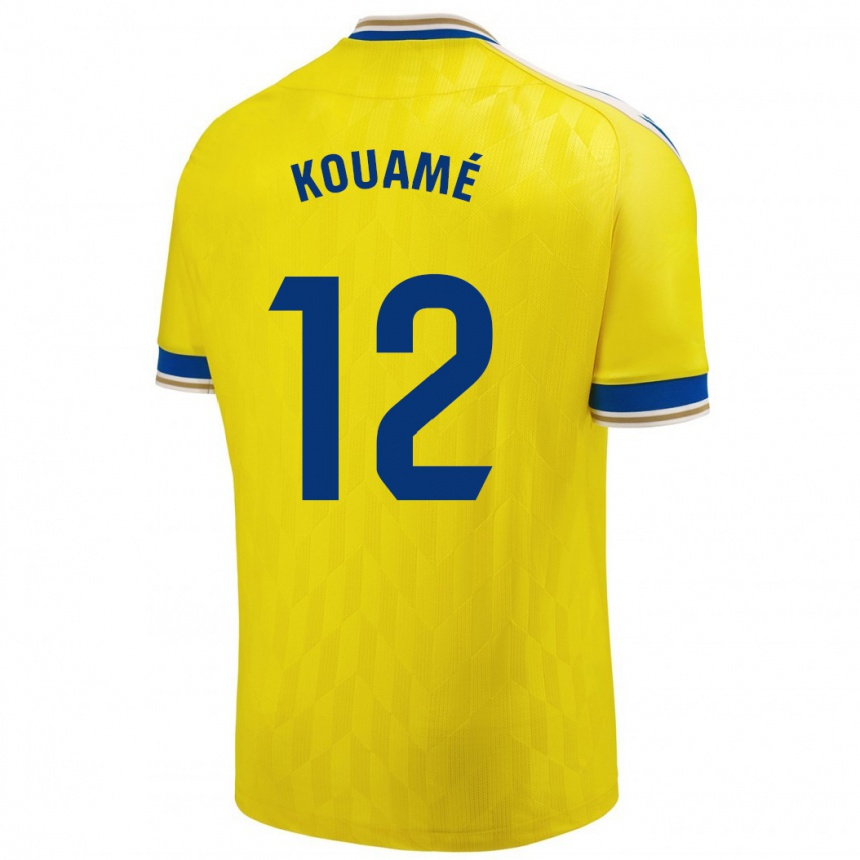 Hombre Fútbol Camiseta Rominigue Kouamé #12 Amarillo 1ª Equipación 2023/24 Perú