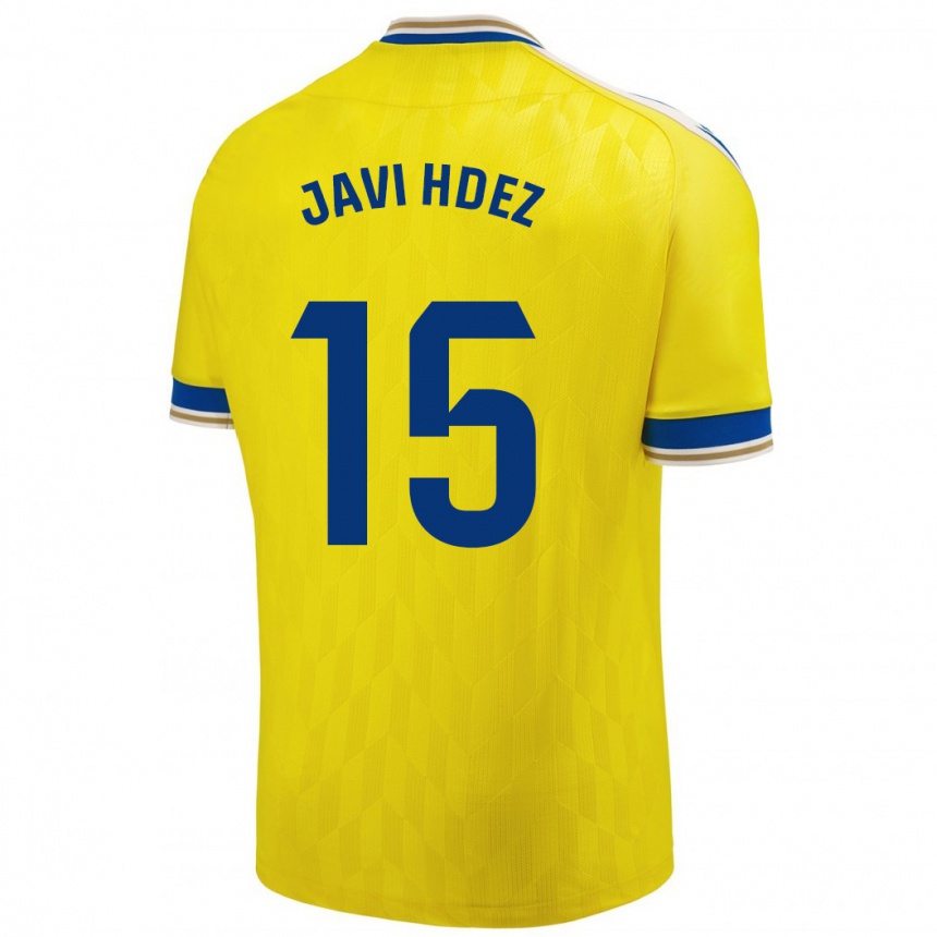 Hombre Fútbol Camiseta Javi Hernández #15 Amarillo 1ª Equipación 2023/24 Perú