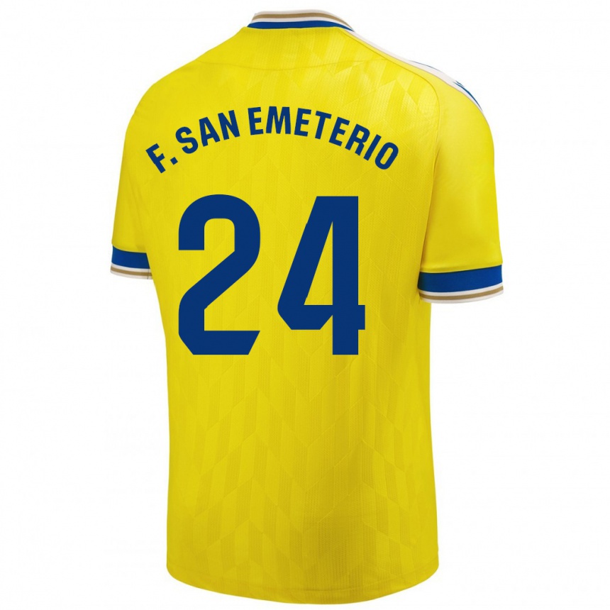 Hombre Fútbol Camiseta Fede San Emeterio #24 Amarillo 1ª Equipación 2023/24 Perú