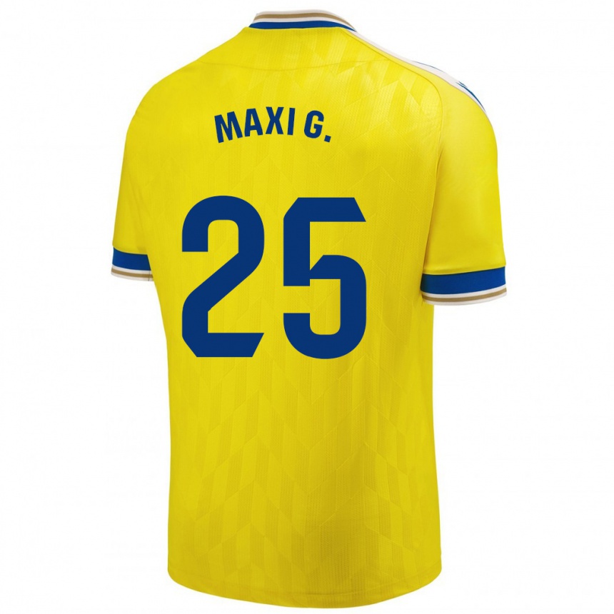 Hombre Fútbol Camiseta Maxi Gomez #25 Amarillo 1ª Equipación 2023/24 Perú