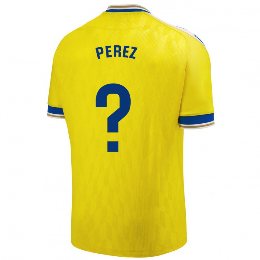 Hombre Fútbol Camiseta Ángel Pérez #0 Amarillo 1ª Equipación 2023/24 Perú