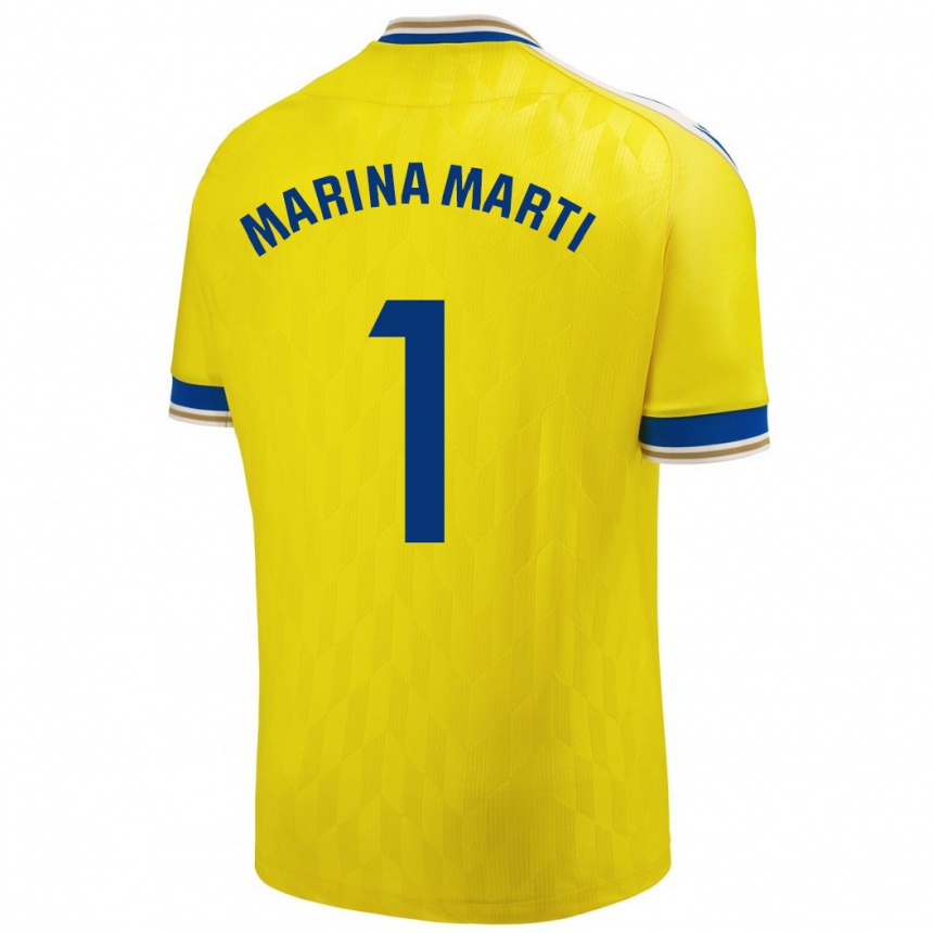 Hombre Fútbol Camiseta Marina Martí #1 Amarillo 1ª Equipación 2023/24 Perú