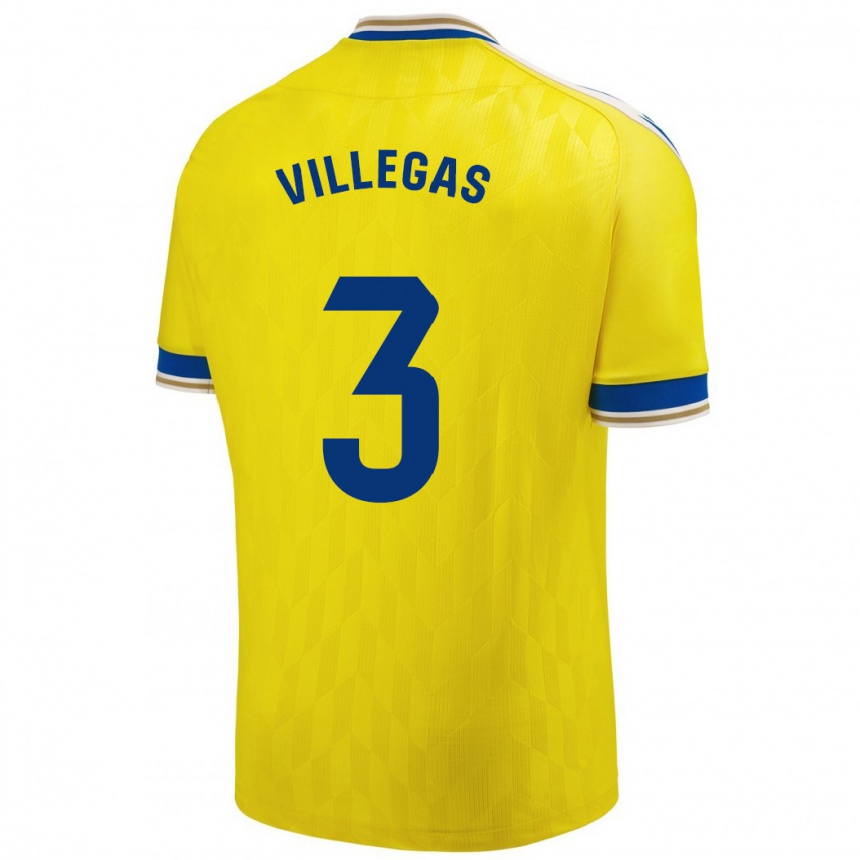 Hombre Fútbol Camiseta Virginia Villegas Rico #3 Amarillo 1ª Equipación 2023/24 Perú