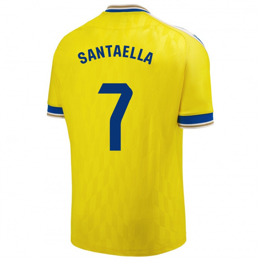 Hombre Fútbol Camiseta Natalia Santaella Picón #7 Amarillo 1ª Equipación 2023/24 Perú