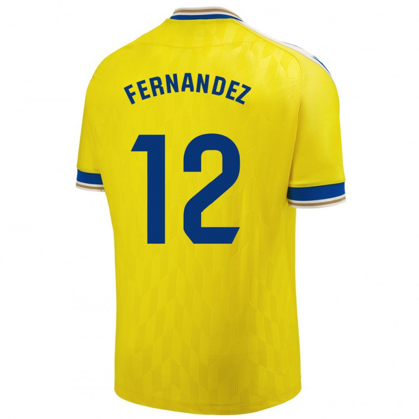 Hombre Fútbol Camiseta Sandra Fernández León #12 Amarillo 1ª Equipación 2023/24 Perú