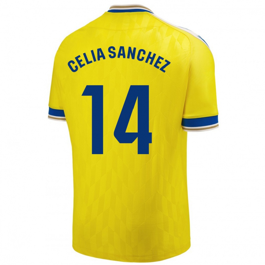 Hombre Fútbol Camiseta Celia Sánchez García #14 Amarillo 1ª Equipación 2023/24 Perú