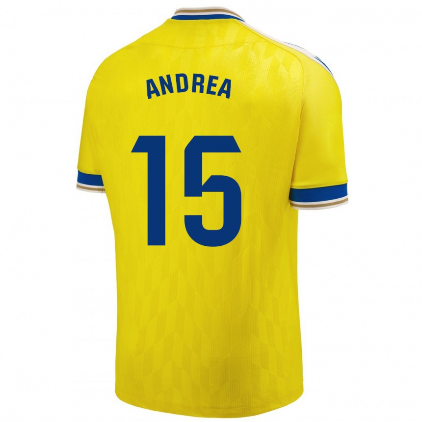 Hombre Fútbol Camiseta Andrea Sánchez Moreno #15 Amarillo 1ª Equipación 2023/24 Perú