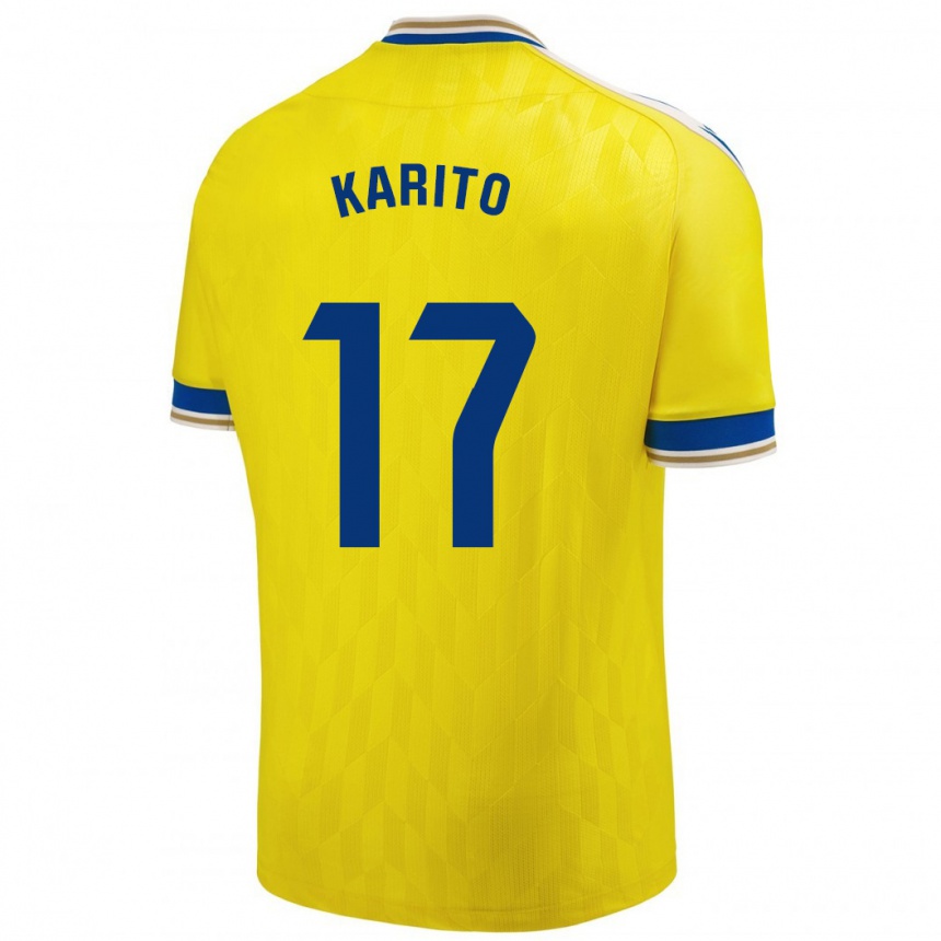 Hombre Fútbol Camiseta Carolina De Los Santos Mellado #17 Amarillo 1ª Equipación 2023/24 Perú