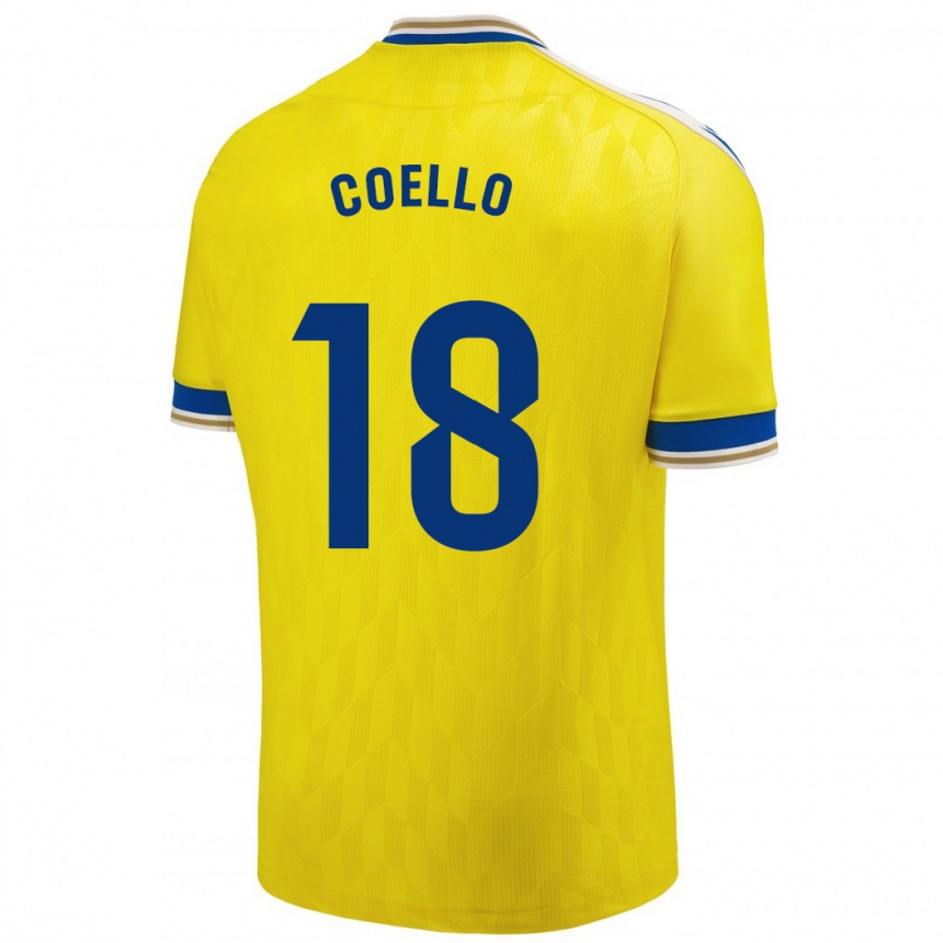 Hombre Fútbol Camiseta María Del Carmen Coello Vidal #18 Amarillo 1ª Equipación 2023/24 Perú