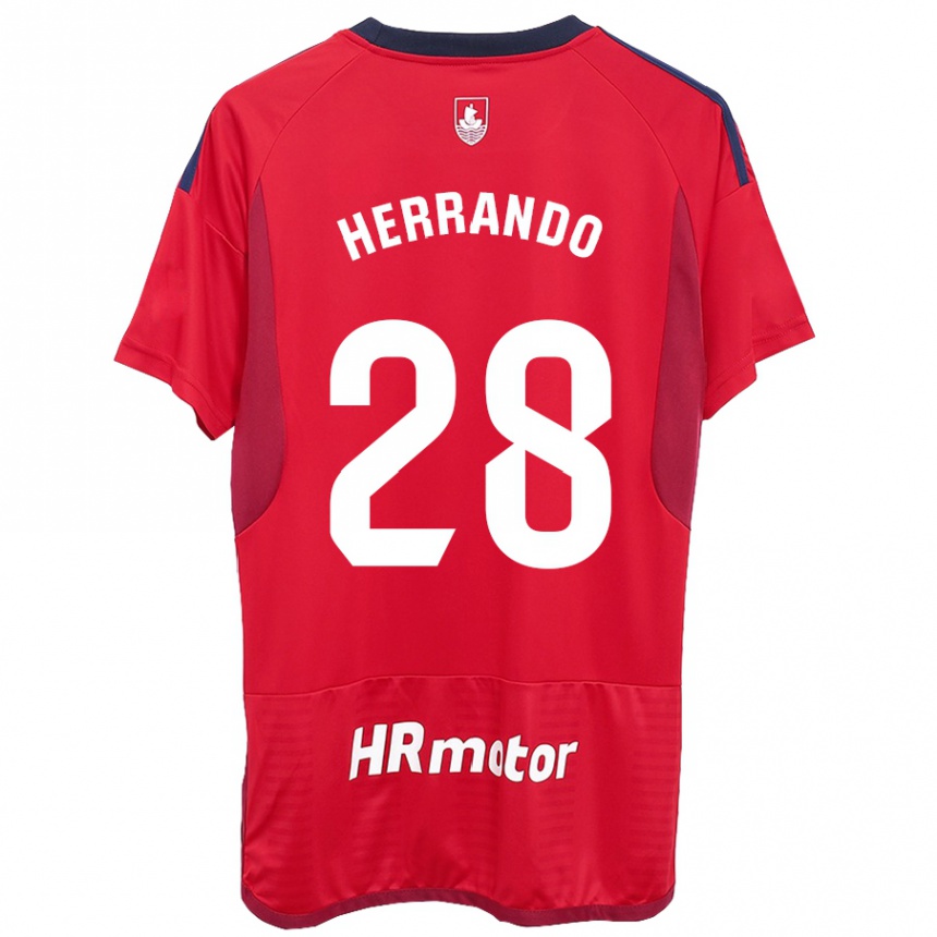 Hombre Fútbol Camiseta Jorge Herrando #28 Rojo 1ª Equipación 2023/24 Perú