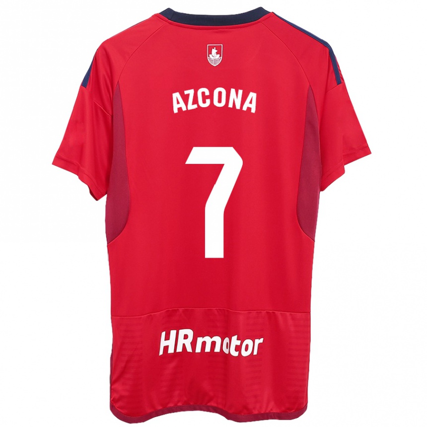 Hombre Fútbol Camiseta Rubén Azcona #7 Rojo 1ª Equipación 2023/24 Perú