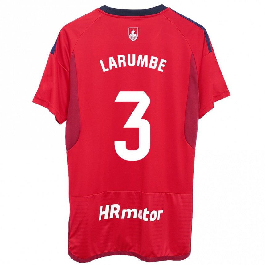 Hombre Fútbol Camiseta Saioa Larumbe Beloqui #3 Rojo 1ª Equipación 2023/24 Perú