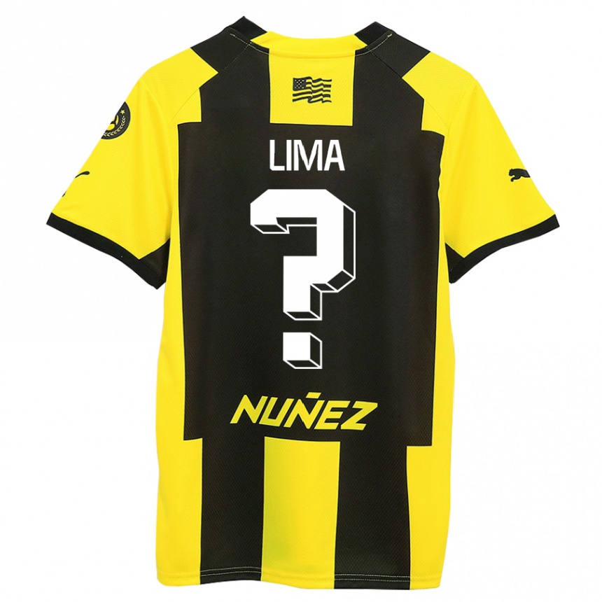 Hombre Fútbol Camiseta Jhonatan Lima #0 Amarillo Negro 1ª Equipación 2023/24 Perú