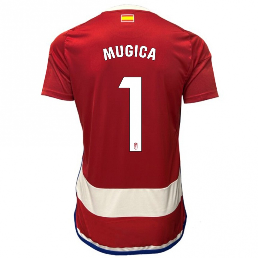 Hombre Fútbol Camiseta Juan Múgica #1 Rojo 1ª Equipación 2023/24 Perú