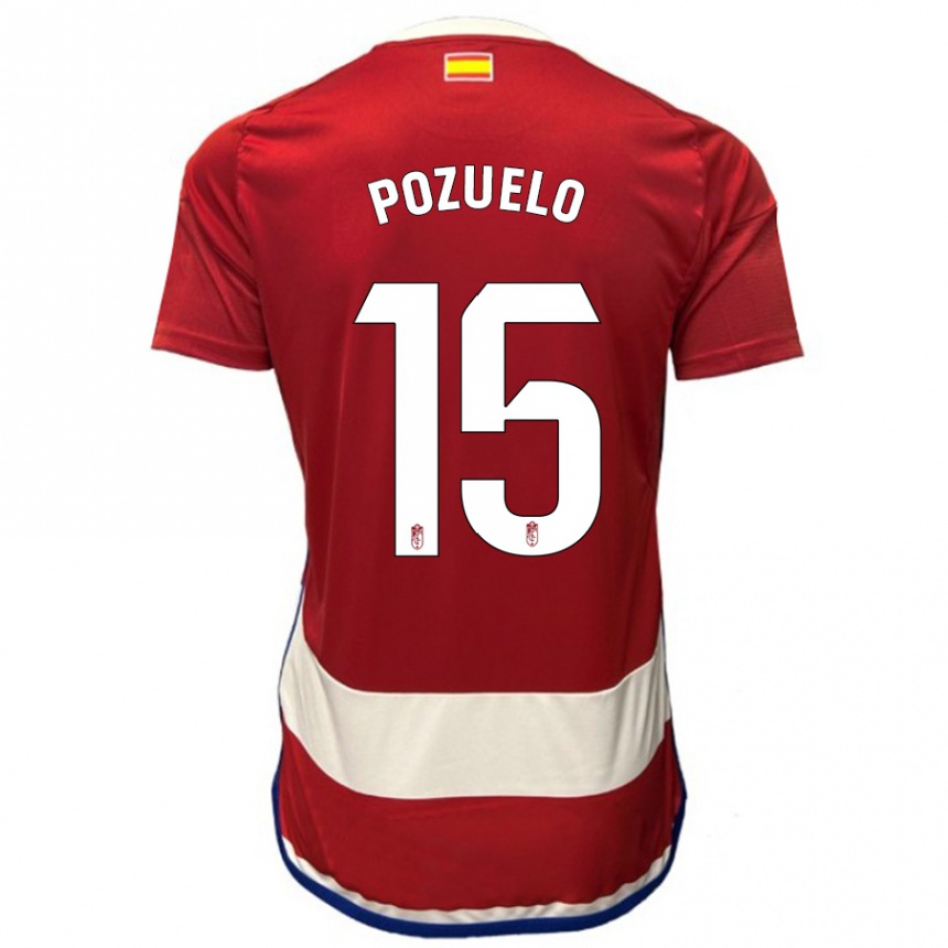 Hombre Fútbol Camiseta Esther Martin-Pozuelo #15 Rojo 1ª Equipación 2023/24 Perú