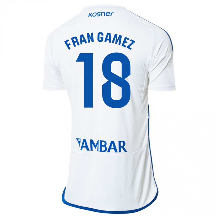 Hombre Fútbol Camiseta Fran Gámez #18 Blanco 1ª Equipación 2023/24 Perú