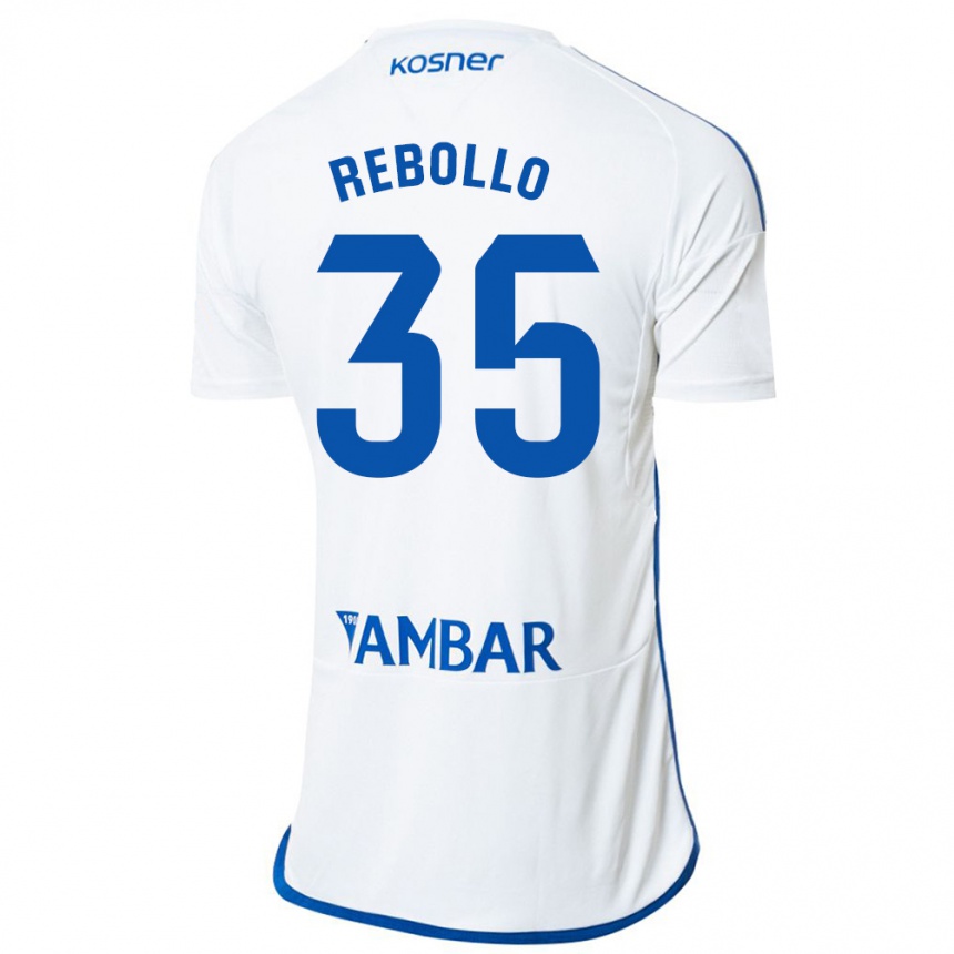 Hombre Fútbol Camiseta Dani Rebollo #35 Blanco 1ª Equipación 2023/24 Perú