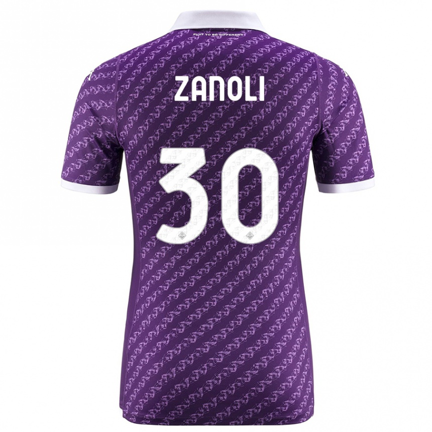 Hombre Fútbol Camiseta Martina Zanoli #30 Violeta 1ª Equipación 2023/24 Perú