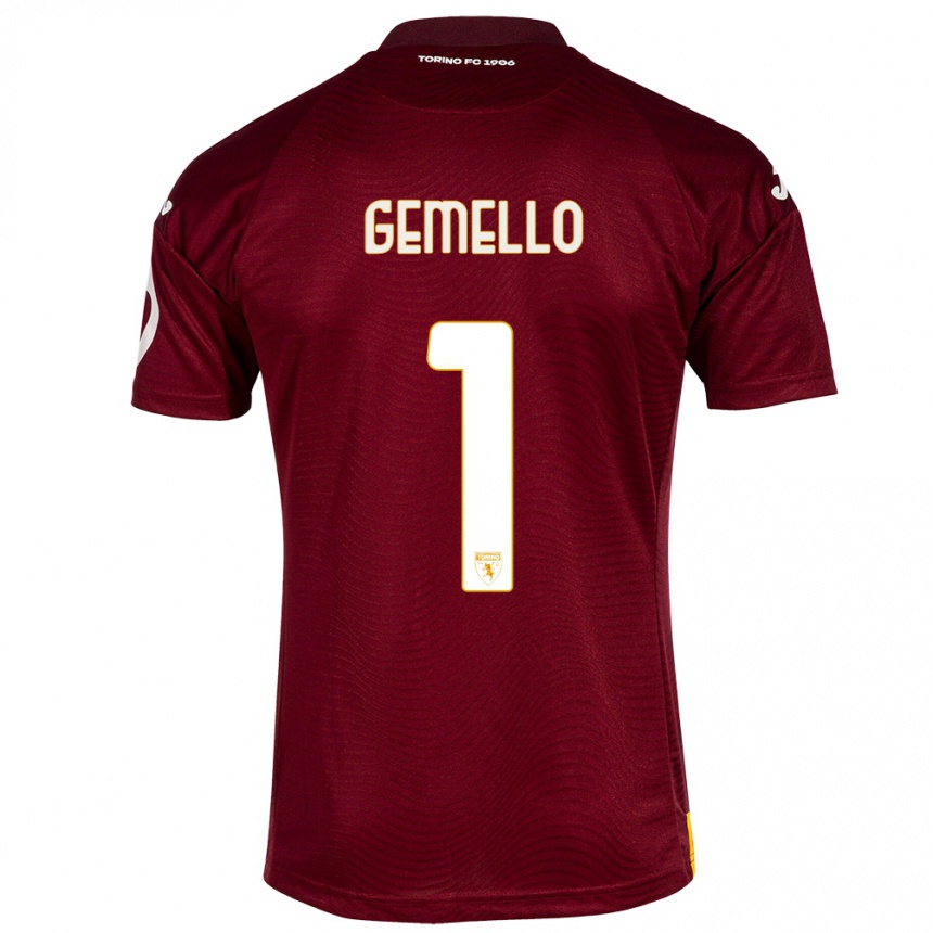 Hombre Fútbol Camiseta Luca Gemello #1 Rojo Oscuro 1ª Equipación 2023/24 Perú