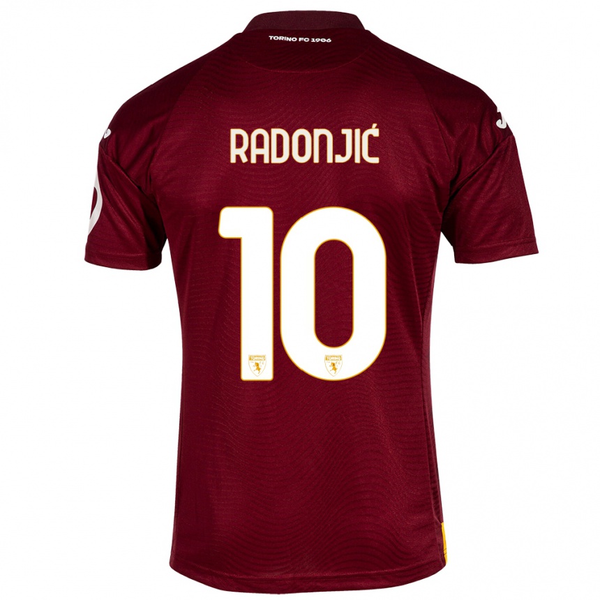 Hombre Fútbol Camiseta Nemanja Radonjić #10 Rojo Oscuro 1ª Equipación 2023/24 Perú