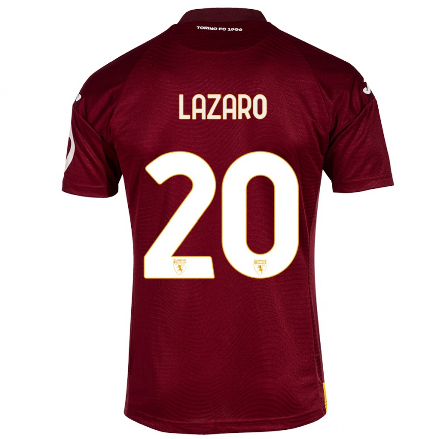 Hombre Fútbol Camiseta Valentino Lazaro #20 Rojo Oscuro 1ª Equipación 2023/24 Perú