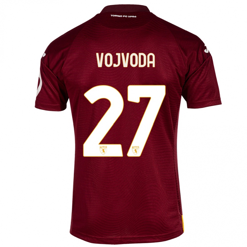 Hombre Fútbol Camiseta Mërgim Vojvoda #27 Rojo Oscuro 1ª Equipación 2023/24 Perú