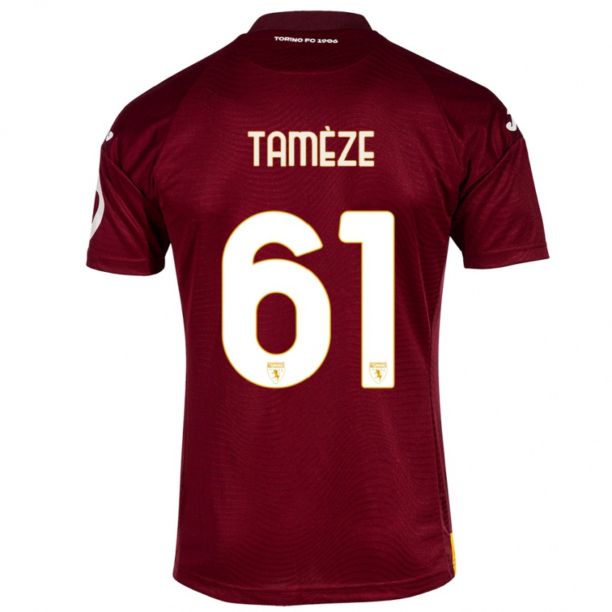 Hombre Fútbol Camiseta Adrien Tamèze #61 Rojo Oscuro 1ª Equipación 2023/24 Perú