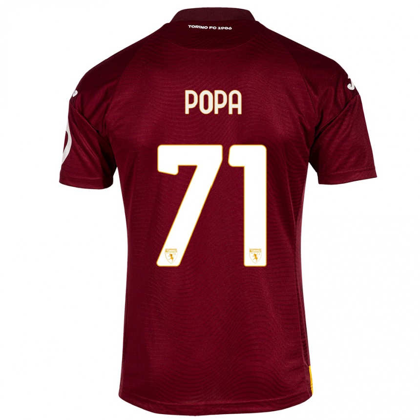 Hombre Fútbol Camiseta Mihai Popa #71 Rojo Oscuro 1ª Equipación 2023/24 Perú