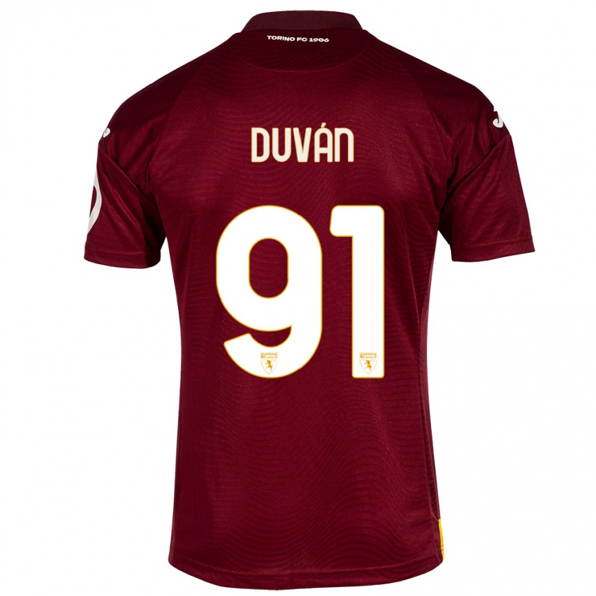 Hombre Fútbol Camiseta Duvan Zapata #91 Rojo Oscuro 1ª Equipación 2023/24 Perú