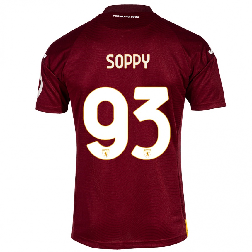 Hombre Fútbol Camiseta Brandon Soppy #93 Rojo Oscuro 1ª Equipación 2023/24 Perú