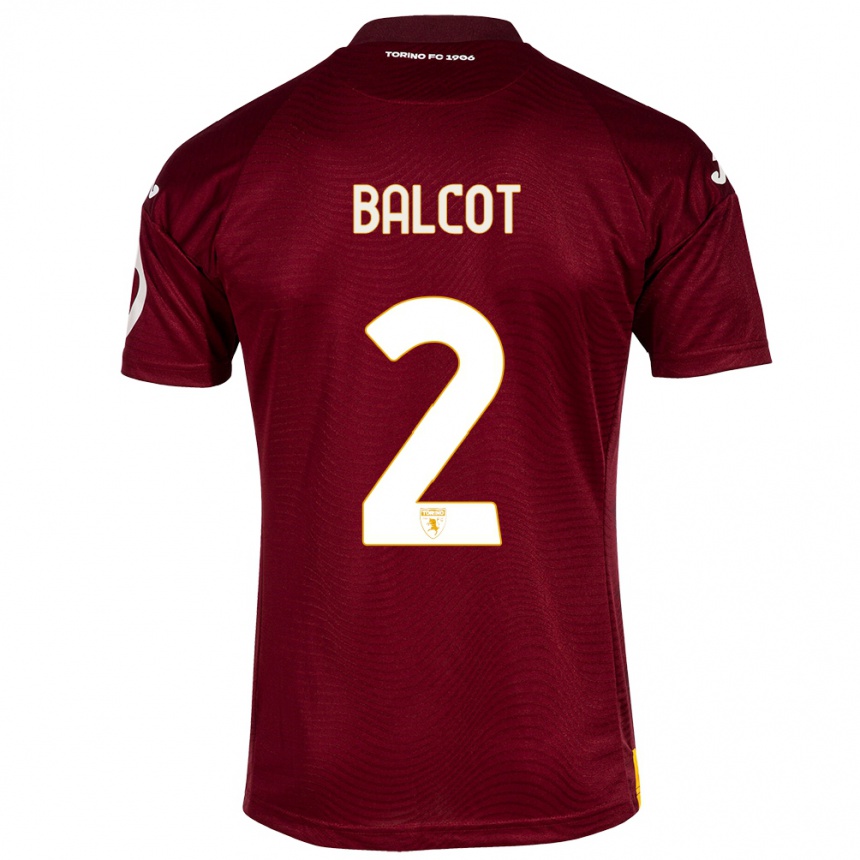 Hombre Fútbol Camiseta Côme Bianay Balcot #2 Rojo Oscuro 1ª Equipación 2023/24 Perú