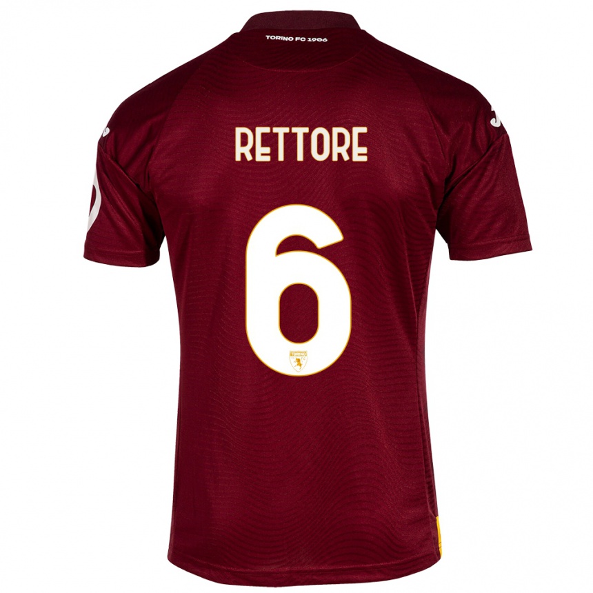 Hombre Fútbol Camiseta Mirko Rettore #6 Rojo Oscuro 1ª Equipación 2023/24 Perú