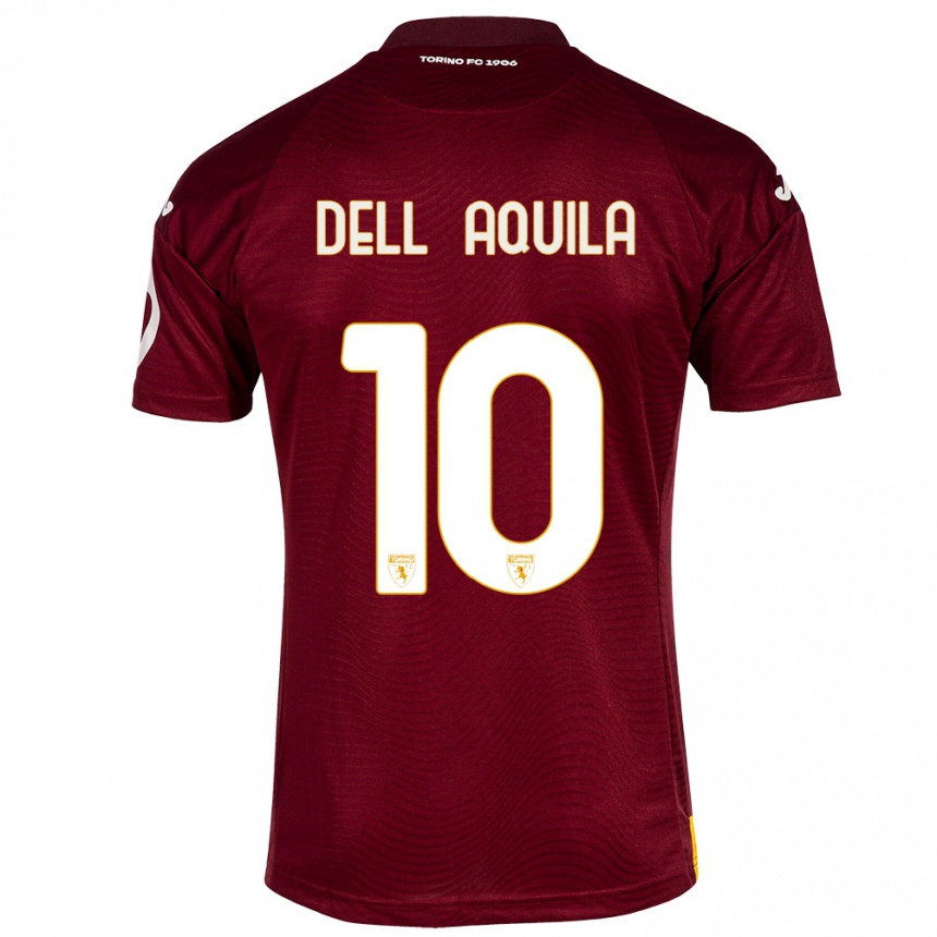 Hombre Fútbol Camiseta Francesco Dell'aquila #10 Rojo Oscuro 1ª Equipación 2023/24 Perú