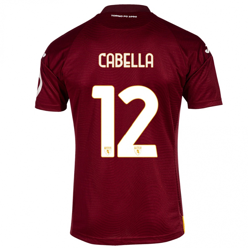 Hombre Fútbol Camiseta Matteo Cabella #12 Rojo Oscuro 1ª Equipación 2023/24 Perú