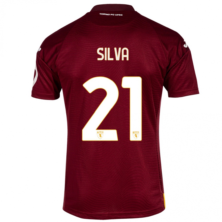 Hombre Fútbol Camiseta Jonathan Silva #21 Rojo Oscuro 1ª Equipación 2023/24 Perú