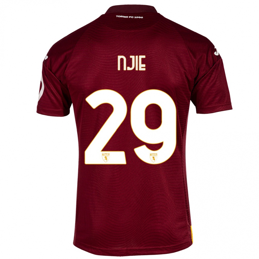 Hombre Fútbol Camiseta Alieu Njie #29 Rojo Oscuro 1ª Equipación 2023/24 Perú