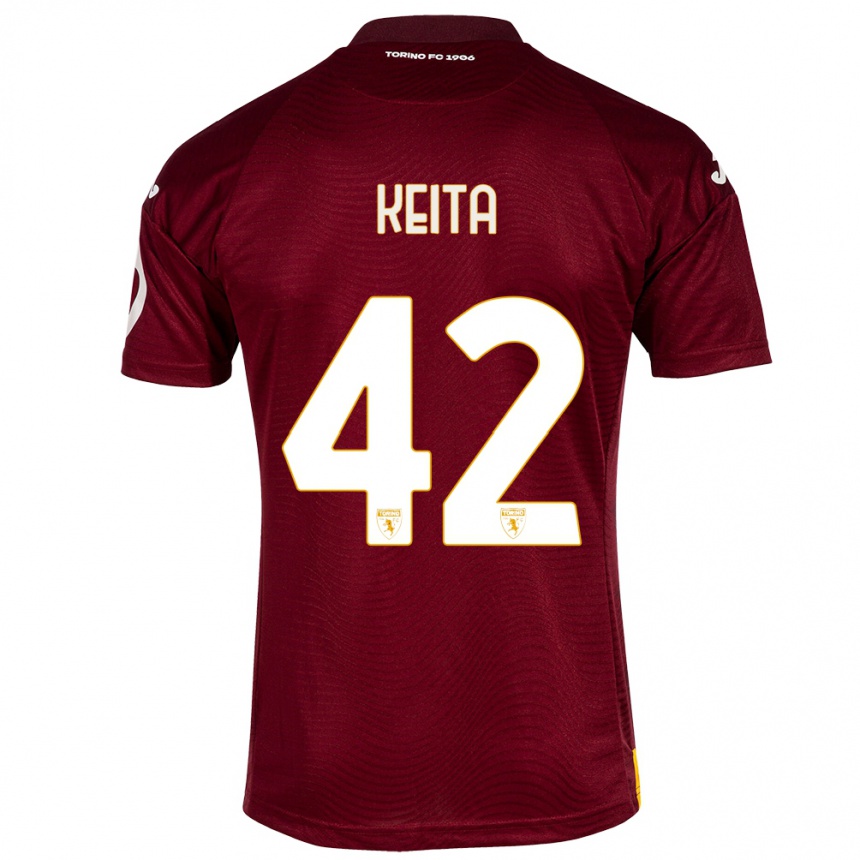 Hombre Fútbol Camiseta Karamoko Keita #42 Rojo Oscuro 1ª Equipación 2023/24 Perú